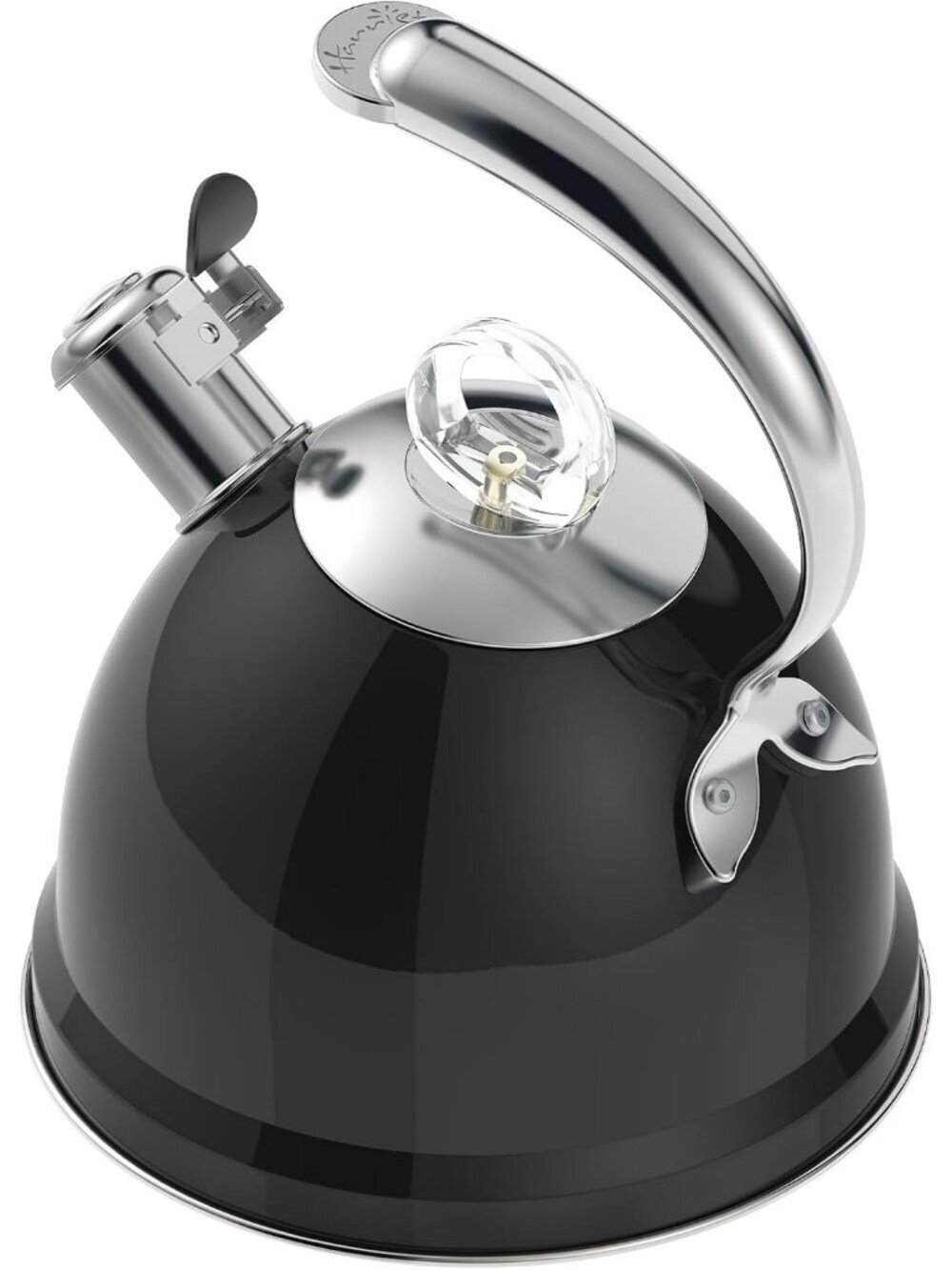 2.5 Qt Stainless Steel Whistling Tea Kettle for Gas, Electric Induction Black